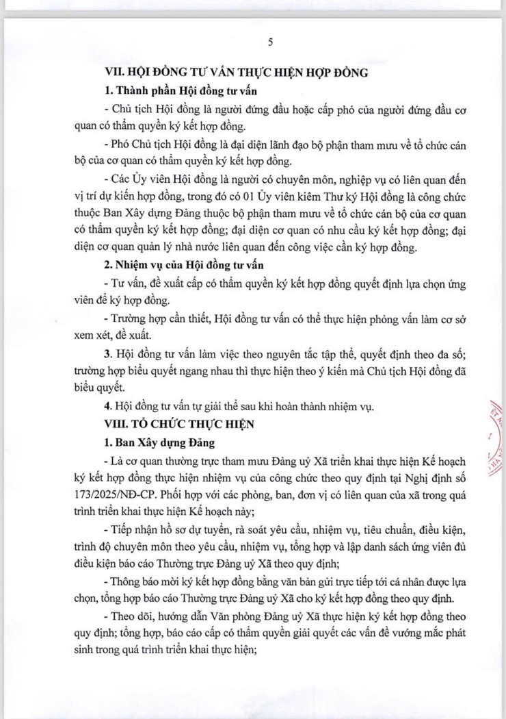 Kế hoạch ký kết hợp đồng thực hiện nhiệm vụ của công chức theo nghị định số 173/2025/NĐ-CP của Chính phủ tại Đảng uỷ xã Ngọc Hồi- Ảnh 5.