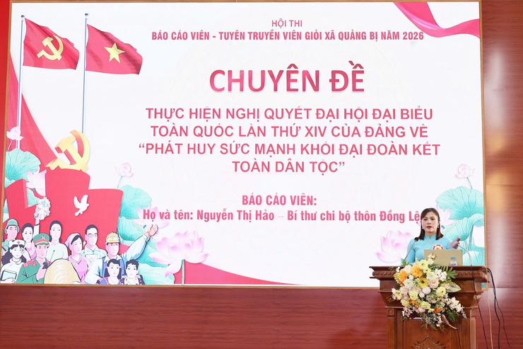 Sôi nổi Hội thi Báo cáo viên, Tuyên truyền viên giỏi xã Quảng Bị năm 2026- Ảnh 7.