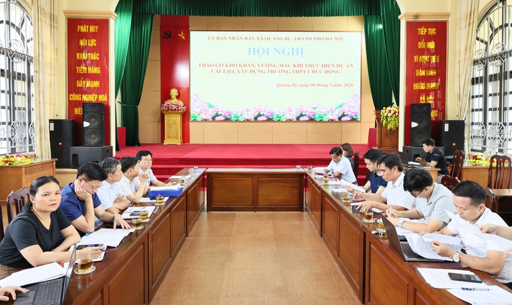 Quảng Bị tổ chức Hội nghị tháo gỡ khó khăn, vướng mắc trong thực hiện dự án cải tạo, xây dựng Trường THPT Chúc Động- Ảnh 1.