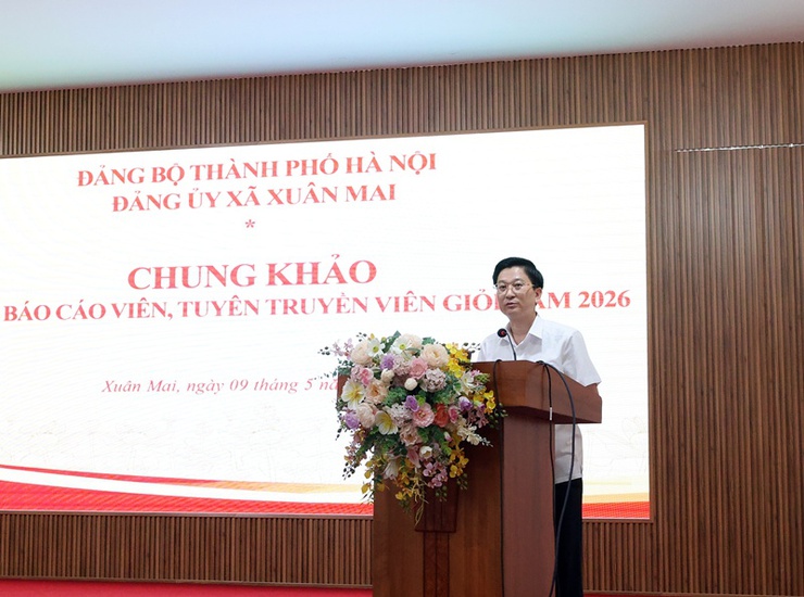 Hội thi Báo cáo viên, Tuyên truyên viên giỏi xã Xuân Mai: Diễn đàn lan tỏa nghị quyết của Đảng- Ảnh 3.