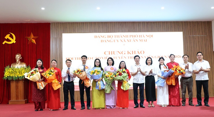 Hội thi Báo cáo viên, Tuyên truyên viên giỏi xã Xuân Mai: Diễn đàn lan tỏa nghị quyết của Đảng- Ảnh 4.