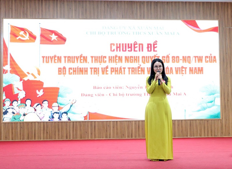 Hội thi Báo cáo viên, Tuyên truyên viên giỏi xã Xuân Mai: Diễn đàn lan tỏa nghị quyết của Đảng- Ảnh 7.