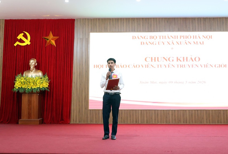 Hội thi Báo cáo viên, Tuyên truyên viên giỏi xã Xuân Mai: Diễn đàn lan tỏa nghị quyết của Đảng- Ảnh 10.