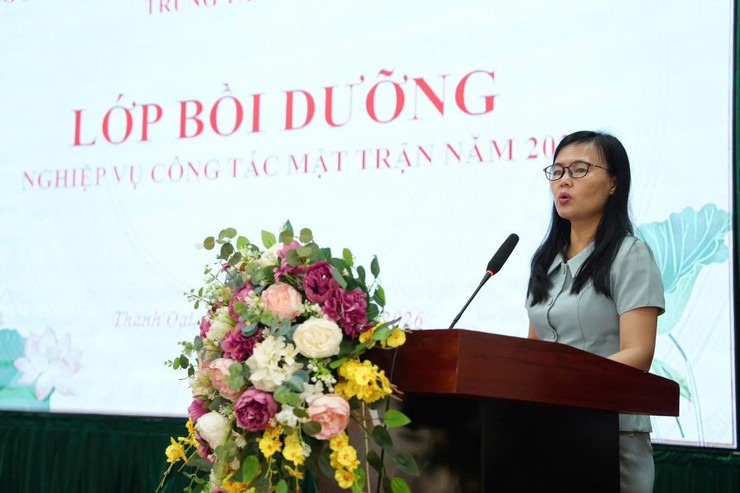 BỒI DƯỠNG NGHIỆP VỤ CÔNG TÁC MẶT TRẬN CHO CÁN BỘ 4 XÃ THANH OAI, BÌNH MINH, TAM HƯNG, DÂN HÒA- Ảnh 1.