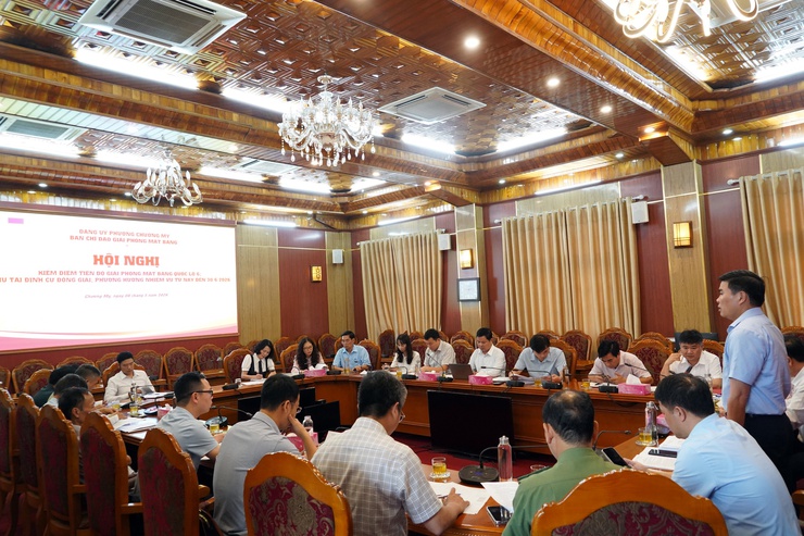 Phường Chương Mỹ kiểm điểm tiến độ giải phóng mặt bằng Quốc lộ 6 và dự án khu tái định cư Đồng Giải- Ảnh 2.