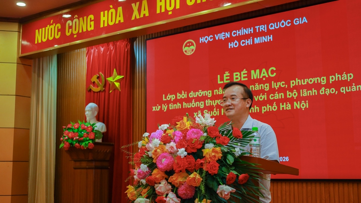 Bế mạc Lớp bồi dưỡng nâng cao năng lực, phương pháp xử lý tình huống thực tiễn đối với cán bộ cơ sở- Ảnh 3.