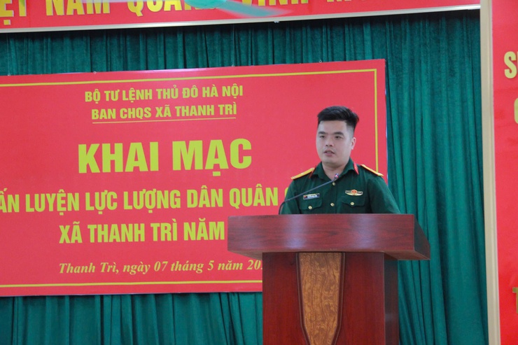 Thanh Trì khai mạc huấn luyện lực lượng dân quân cơ động năm 2026- Ảnh 3.