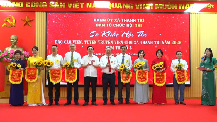Đảng ủy xã Thanh Trì tổ chức vòng sơ khảo Cụm 3 Hội thi Báo cáo viên, tuyên truyền viên giỏi năm 2026- Ảnh 3.