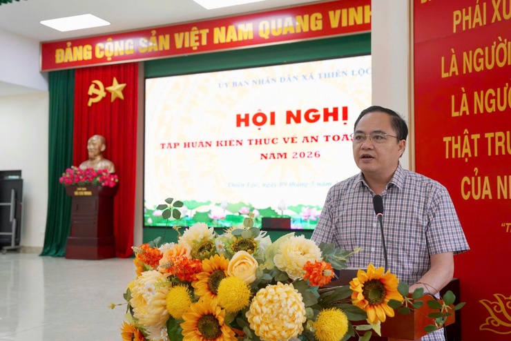 UBND xã Thiên Lộc tổ chức hội nghị tập huấn kiến thức về an toàn thực phẩm năm 2026.- Ảnh 3.
