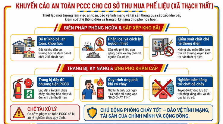 Khuyến cáo bảo đảm an toàn PCCC đối với cơ sở thu mua phế liệu- Ảnh 1.