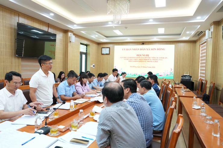 Sơn Đồng: Tổ chức hội nghị đánh giá kết quả thực hiện nhiệm vụ tháng 5 và triển khai nhiệm vụ trọng tâm tháng 6 năm 2026- Ảnh 1.