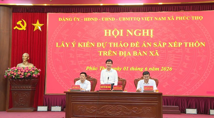 Phúc Thọ tổ chức Hội nghị lấy ý kiến về phương án sắp xếp, sáp nhập thôn- Ảnh 1.