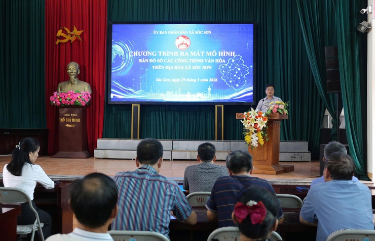 XÃ SÓC SƠN RA MẮT MÔ HÌNH "BẢN ĐỒ SỐ CÁC CÔNG TRÌNH VĂN HÓA"- Ảnh 2.