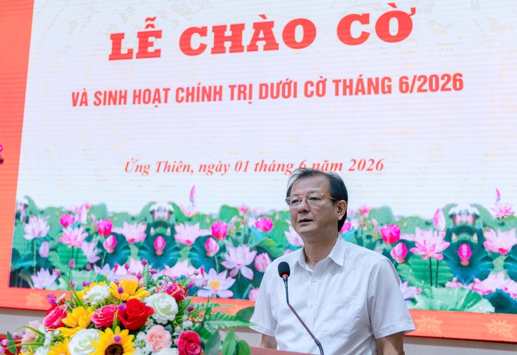 LỄ CHÀO CỜ VÀ SINH HOẠT CHÍNH TRỊ DƯỚI CỜ THÁNG 6/2026 QUYẾT LIỆT ĐỔI MỚI, NÂNG CAO HIỆU QUẢ THỰC THI NHIỆM VỤ- Ảnh 6.