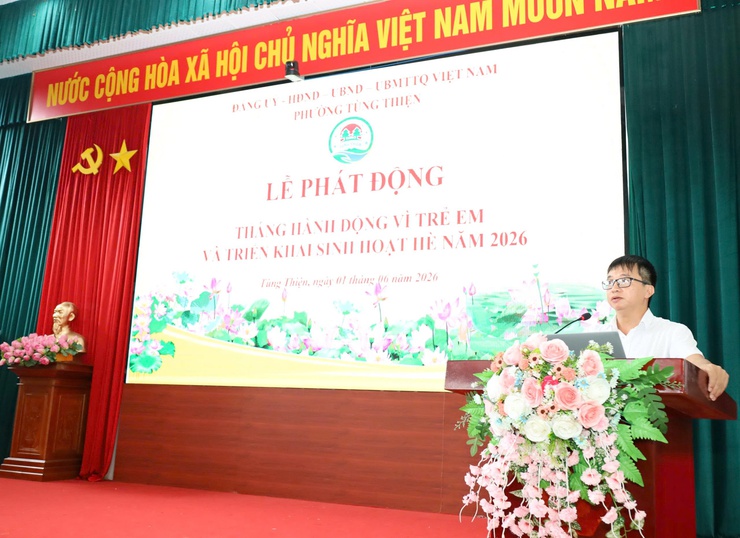 Phường Tùng Thiện phát động Tháng hành động vì trẻ em và khai mạc sinh hoạt hè năm 2026- Ảnh 2.