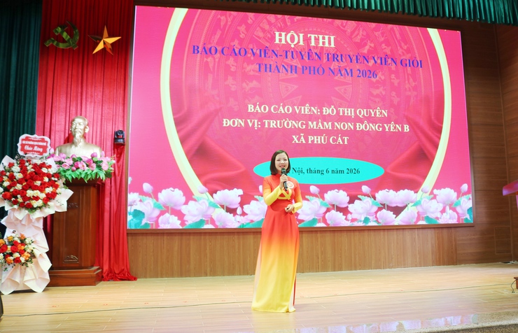 Thí sinh Nguyễn Phương Oanh xã Quốc Oai xuất sắc giành giải Nhì Hội thi Báo cáo viên, tuyên truyền viên giỏi Thành phố Hà Nội Năm 2026 - Cụm thi số 8- Ảnh 11.