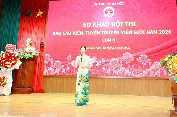 Thí sinh Nguyễn Phương Oanh xã Quốc Oai xuất sắc giành giải Nhì Hội thi Báo cáo viên, tuyên truyền viên giỏi Thành phố Hà Nội Năm 2026 - Cụm thi số 8- Ảnh 15.