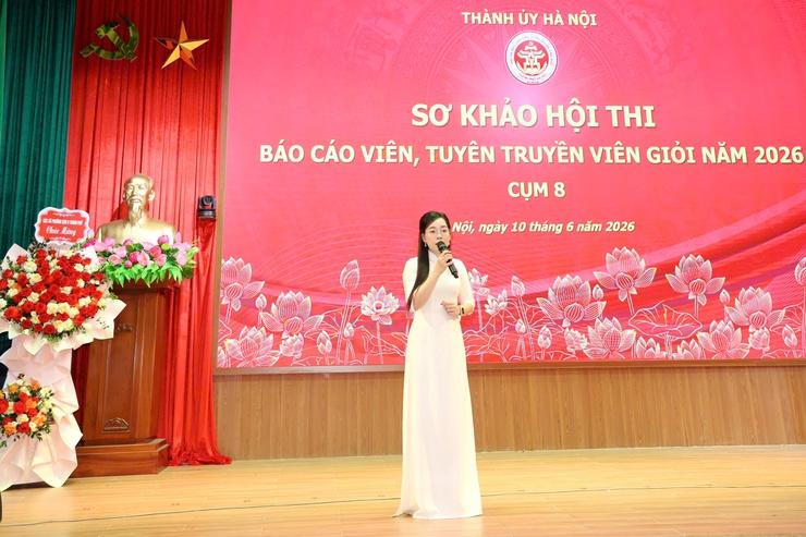 Thí sinh Nguyễn Phương Oanh xã Quốc Oai xuất sắc giành giải Nhì Hội thi Báo cáo viên, tuyên truyền viên giỏi Thành phố Hà Nội Năm 2026 - Cụm thi số 8- Ảnh 18.