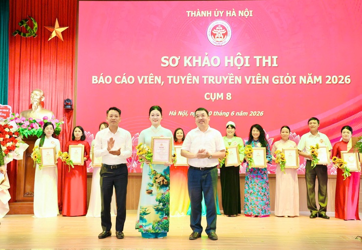 Thí sinh Nguyễn Phương Oanh xã Quốc Oai xuất sắc giành giải Nhì Hội thi Báo cáo viên, tuyên truyền viên giỏi Thành phố Hà Nội Năm 2026 - Cụm thi số 8- Ảnh 19.