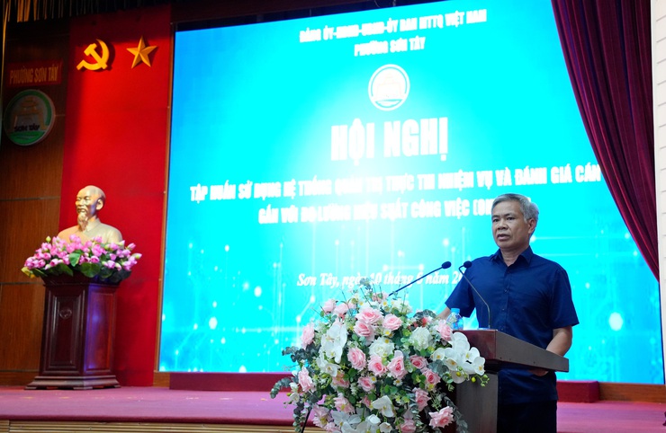 SƠN TÂY: TỔ CHỨC TẬP HUẤN HỆ THỐNG QUẢN TRỊ THỰC THI NHIỆM VỤ VÀ ĐÁNH GIÁ CÁN BỘ THEO OKR/KPI TRÊN NỀN TẢNG HANOIWORK- Ảnh 5.