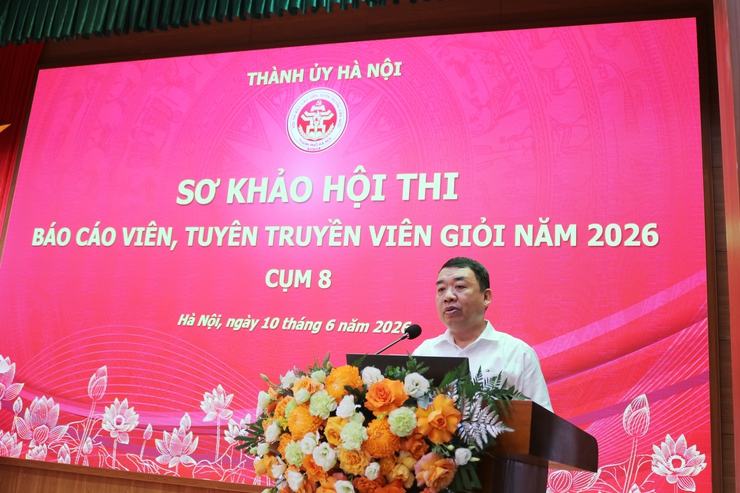 Thí sinh Nguyễn Phương Oanh xã Quốc Oai xuất sắc giành giải Nhì Hội thi Báo cáo viên, tuyên truyền viên giỏi Thành phố Hà Nội Năm 2026 - Cụm thi số 8- Ảnh 4.