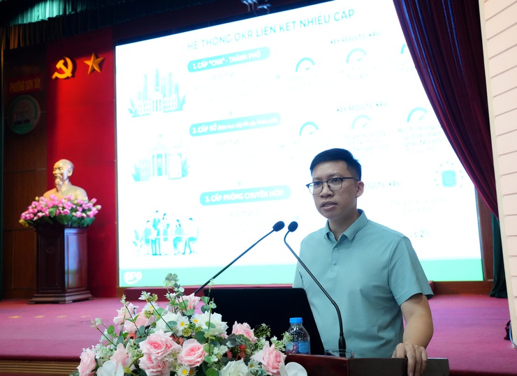 SƠN TÂY: TỔ CHỨC TẬP HUẤN HỆ THỐNG QUẢN TRỊ THỰC THI NHIỆM VỤ VÀ ĐÁNH GIÁ CÁN BỘ THEO OKR/KPI TRÊN NỀN TẢNG HANOIWORK- Ảnh 1.