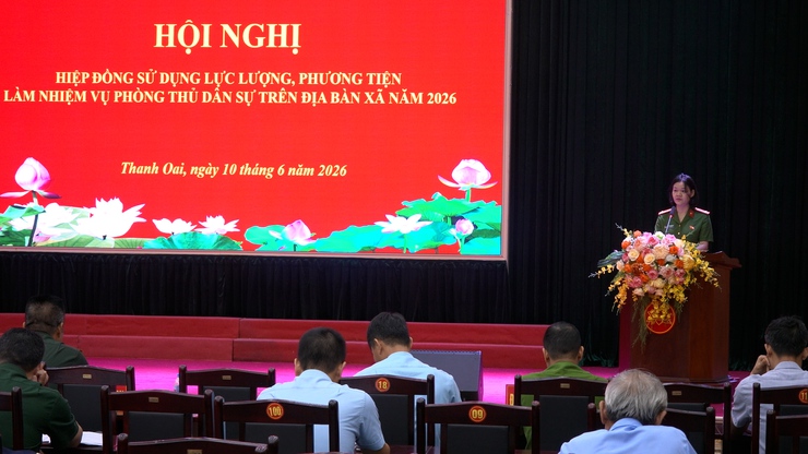Xã Thanh Oai hiệp đồng sử dụng lực lượng, phương tiện làm nhiệm vụ phòng thủ dân sự- Ảnh 1.