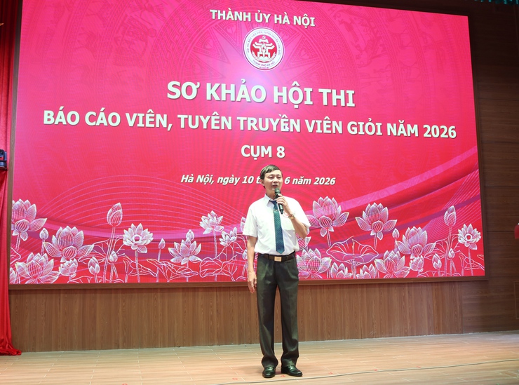 Thí sinh Nguyễn Phương Oanh xã Quốc Oai xuất sắc giành giải Nhì Hội thi Báo cáo viên, tuyên truyền viên giỏi Thành phố Hà Nội Năm 2026 - Cụm thi số 8- Ảnh 6.