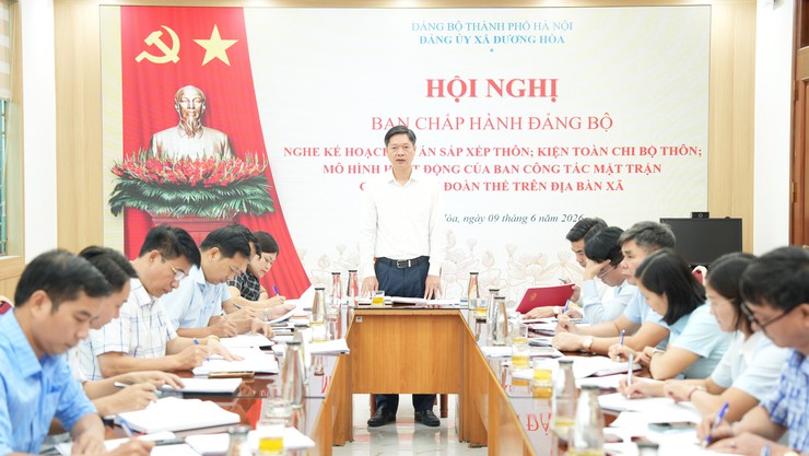 Ban Chấp hành Đảng bộ xã họp nghe kế hoạch, đề án sắp xếp thôn- Ảnh 7.
