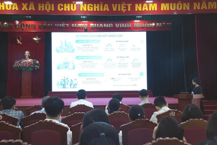 Xã Vĩnh Thanh tổ chức hội nghị đào tạo, hướng dẫn sử dụng hệ thống quản trị thực thi nhiệm vụ và đánh giá cán bộ gắn với đo lường hiệu suất công việc (OKR/KPI)- Ảnh 6.
