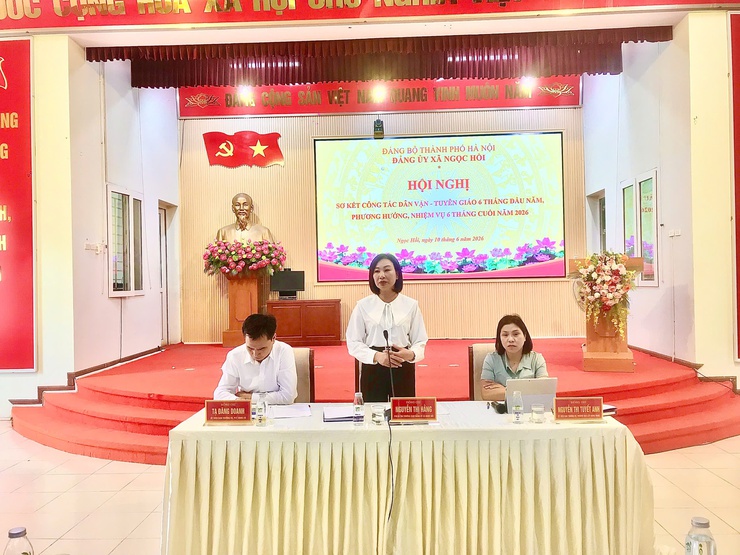 ĐẢNG ỦY XÃ NGỌC HỒI  TRAO THƯỞNG CUỘC THI CHÍNH LUẬN BẢO VỆ NỀN TẢNG TƯ TƯỞNG CỦA ĐẢNG LẦN THỨ SÁU VÀ SƠ KẾT CÔNG TÁC TUYÊN GIÁO, DÂN VẬN 6 THÁNG ĐẦU NĂM 2026- Ảnh 5.