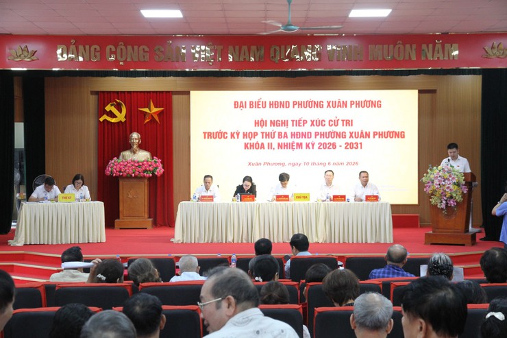 Hội nghị tiếp xúc cử tri trước kỳ họp thường lệ giữa năm 2026 HĐND phường Xuân Phương khóa II, nhiệm kỳ 2026 - 2031- Ảnh 1.