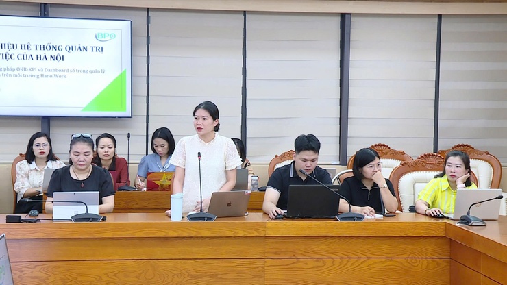 phường Hà Đông tổ chức Hội nghị hướng dẫn sử dụng phần mềm Đánh giá OKR/KPI trên hệ thống HanoiWork- Ảnh 2.
