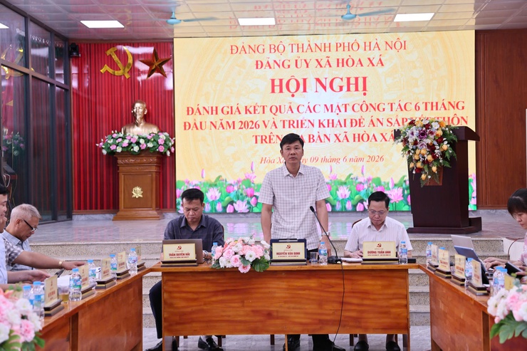 Đảng ủy Hòa Xá đánh giá kết quả các mặt công tác 6 tháng và triển khai Đề án sáp nhập thôn trên địa bàn - Ảnh 1.