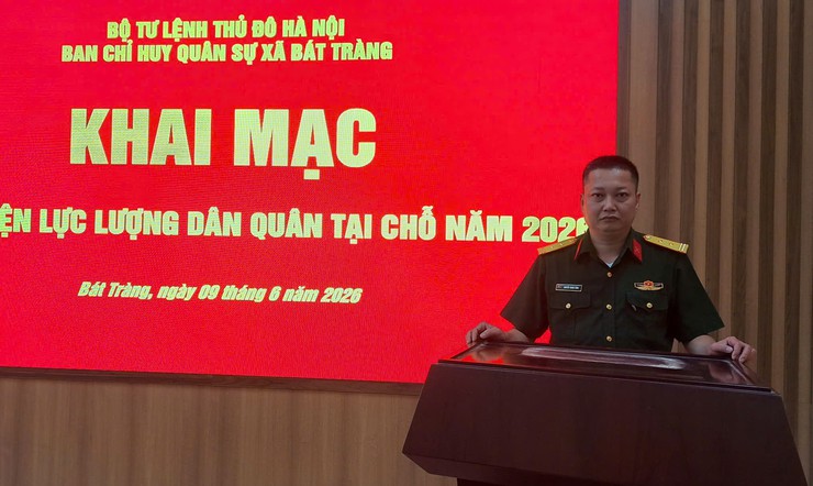 Ban chỉ huy quân sự xã Bát Tràng khai mạc huấn luyện lực lượng dân quân tại chỗ năm 2026- Ảnh 2.
