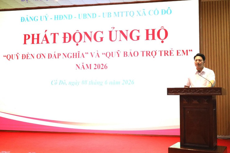 XÃ CỔ ĐÔ PHÁT ĐỘNG ỦNG HỘ QUỸ ĐỀN ƠN ĐÁP NGHĨA VÀ QUỸ BẢO TRỢ TRẺ EM NĂM 2026- Ảnh 1.