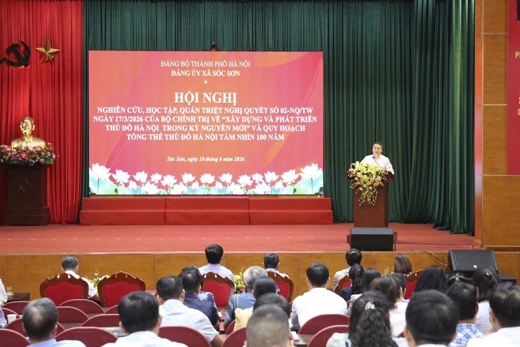 ĐẢNG ỦY XÃ SÓC SƠN TỔ CHỨC HỘI NGHỊ NGHIÊN CỨU, HỌC TẬP VÀ QUÁN TRIỆT NGHỊ QUYẾT SỐ 02-NQ/TW NGÀY 17/3/2026 CỦA BỘ CHÍNH TRỊ- Ảnh 4.