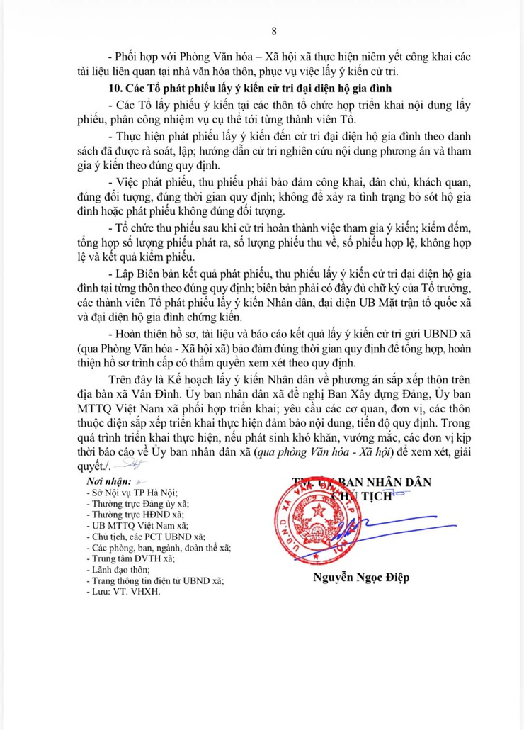 KẾ HOẠCH
Tổ chức lấy ý kiến Nhân dân về phương án sắp xếp thôn
trên địa bàn xã Vân Đình năm 2026
- Ảnh 8.