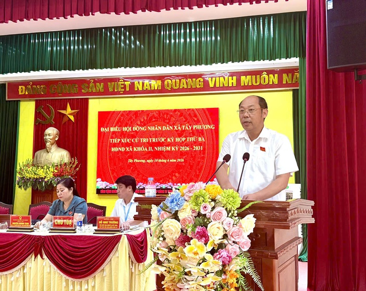 HĐND XÃ TÂY PHƯƠNG TỔ CHỨC TIẾP XÚC CỬ TRI ĐỒNG LOẠT TẠI 06 ĐƠN VỊ BẦU CỬ- Ảnh 7.
