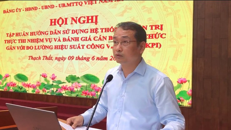 NÂNG CAO HIỆU QUẢ QUẢN TRỊ, ĐIỀU HÀNH: XÃ THẠCH THẤT TRIỂN KHAI TẬP HUẤN HANOIWORK VÀ OKR/KPI- Ảnh 1.