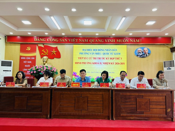 ĐƠN VỊ BẦU CỬ SỐ 1, 2 PHƯỜNG VĂN MIẾU - QUỐC TỬ GIÁM TỔ CHỨC HỘI NGHỊ TIẾP XÚC CỬ TRI TRƯỚC KỲ HỌP THỨ 3 HĐND PHƯỜNG KHÓA II, NHIỆM KỲ 2026 - 2031- Ảnh 1.