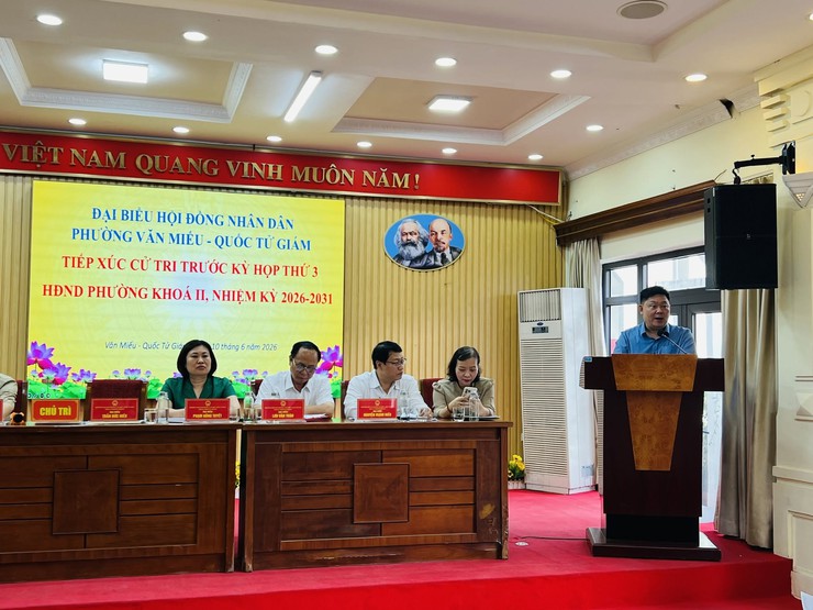 ĐƠN VỊ BẦU CỬ SỐ 1, 2 PHƯỜNG VĂN MIẾU - QUỐC TỬ GIÁM TỔ CHỨC HỘI NGHỊ TIẾP XÚC CỬ TRI TRƯỚC KỲ HỌP THỨ 3 HĐND PHƯỜNG KHÓA II, NHIỆM KỲ 2026 - 2031- Ảnh 3.
