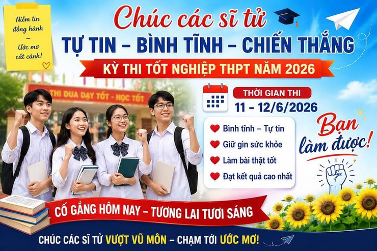 CHÚC CÁC SĨ TỬ TỰ TIN VƯỢT VŨ MÔN – ĐẠT KẾT QUẢ CAO TRONG KỲ THI TỐT NGHIỆP THPT NĂM 2026- Ảnh 1.