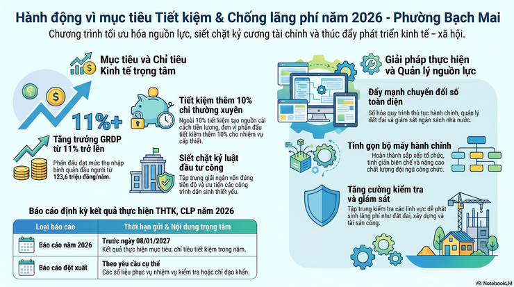 TUYÊN TRUYỀN CHƯƠNG TRÌNH TIẾT KIỆM, CHỐNG LÃNG PHÍ NĂM 2026 CỦA PHƯỜNG BẠCH MAI- Ảnh 1.