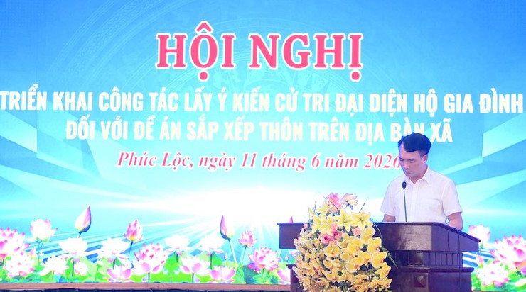 UBND xã Phúc Lộc tổ chức Hội nghị triển khai công tác lấy ý kiến cử tri đại diện hộ gia đình đối với Đề án sắp xếp thôn trên địa bàn- Ảnh 4.