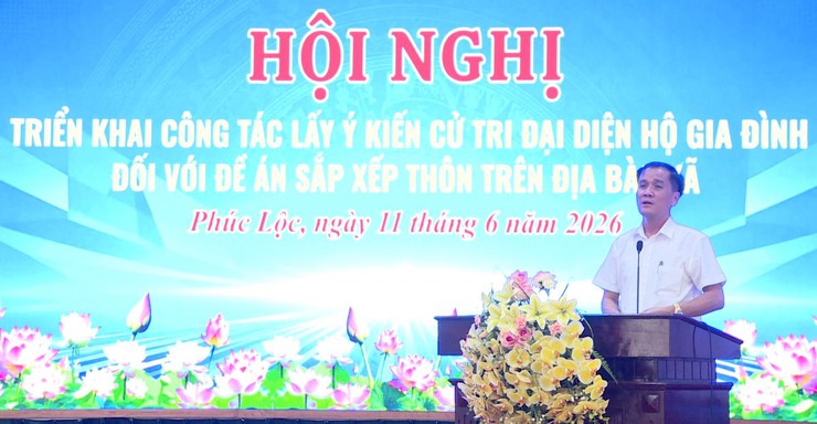UBND xã Phúc Lộc tổ chức Hội nghị triển khai công tác lấy ý kiến cử tri đại diện hộ gia đình đối với Đề án sắp xếp thôn trên địa bàn- Ảnh 6.