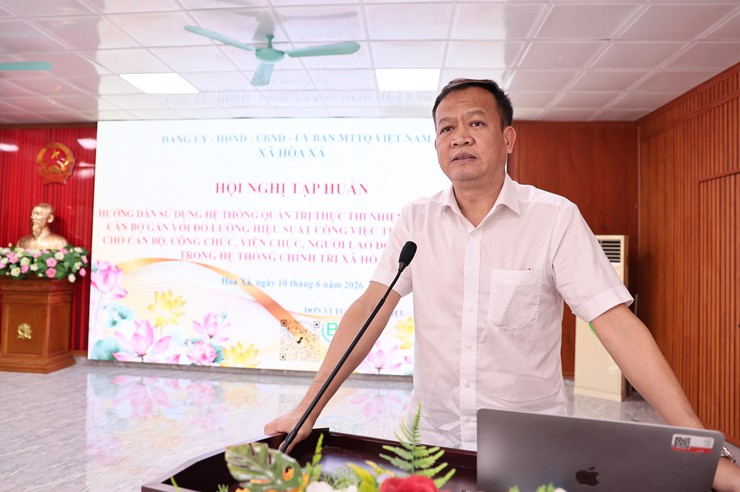 NÂNG CAO HIỆU QUẢ QUẢN TRỊ, ĐIỀU HÀNH: XÃ HOÀ XÁ TRIỂN KHAI TẬP HUẤN HANOIWORK VÀ OKR/KPI- Ảnh 2.