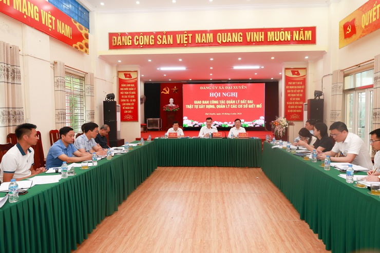 Đảng ủy xã Đại Xuyên nghe báo cáo công tác quản lý đất đai, trật tự xây dựng và quản lý các cơ sở giết mổ trên địa bàn- Ảnh 1.