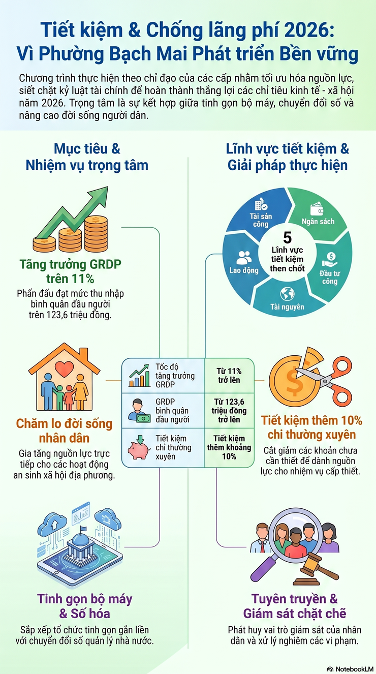 TUYÊN TRUYỀN CHƯƠNG TRÌNH TIẾT KIỆM, CHỐNG LÃNG PHÍ NĂM 2026 CỦA PHƯỜNG BẠCH MAI- Ảnh 2.