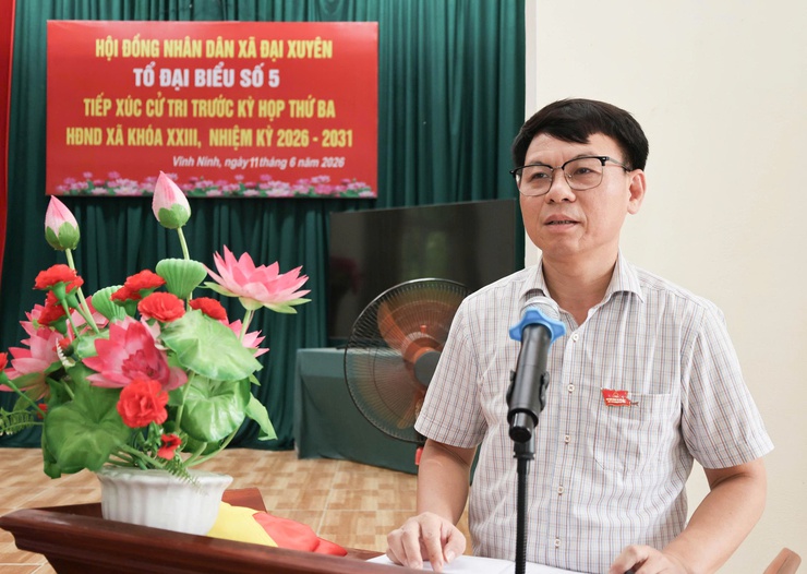 Tổ đại biểu số 5 HĐND xã Đại Xuyên tiếp xúc cử tri tại thôn Vĩnh Ninh - Ảnh 3.